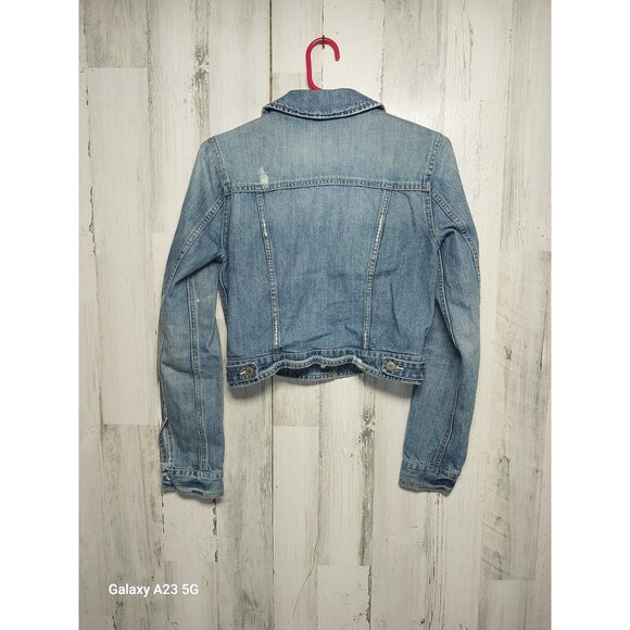 American Eagle Distressed Jean Jacket Size S - Picture 5 of 7